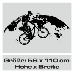Wandaufkleber Wandtattoo Aufkleber Wand Tattoo Landschaft Berge Alpen Weg Kompass Hirsch Geweih Panorama Wandern Globus Biker