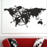 Wandaufkleber Wandtattoo Aufkleber Wand Tattoo Landschaft Berge Alpen Weg Kompass Hirsch Geweih Panorama Wandern Globus Biker