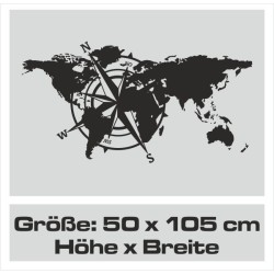 Wandaufkleber Wandtattoo Aufkleber Wand Tattoo Landschaft Berge Alpen Weg Kompass Hirsch Geweih Panorama Wandern Globus Biker