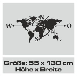 Wandaufkleber Wandtattoo Aufkleber Wand Tattoo Landschaft Berge Alpen Weg Kompass Hirsch Geweih Panorama Wandern Globus Biker