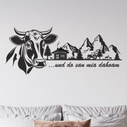 Wandaufkleber Wandtattoo Aufkleber Wand Tattoo Landschaft Berge Alpen Weg Kompass Hirsch Geweih Panorama Wandern Globus Biker