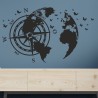 Wandaufkleber Wandtattoo Aufkleber Wand Tattoo Landschaft Berge Alpen Weg Kompass Hirsch Geweih Panorama Wandern Globus Biker