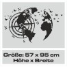 Wandaufkleber Wandtattoo Aufkleber Wand Tattoo Landschaft Berge Alpen Weg Kompass Hirsch Geweih Panorama Wandern Globus Biker
