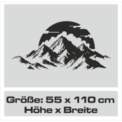 Wandaufkleber Wandtattoo Aufkleber Wand Tattoo Landschaft Berge Alpen Weg Kompass Hirsch Geweih Panorama Wandern Globus Biker