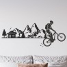 Wandaufkleber Wandtattoo Aufkleber Wand Tattoo Landschaft Berge Alpen Weg Kompass Hirsch Geweih Panorama Wandern Globus Biker