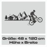 Wandaufkleber Wandtattoo Aufkleber Wand Tattoo Landschaft Berge Alpen Weg Kompass Hirsch Geweih Panorama Wandern Globus Biker