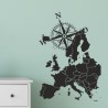 Wandaufkleber Wandtattoo Aufkleber Wand Tattoo Landschaft Berge Alpen Weg Kompass Hirsch Geweih Panorama Wandern Globus Biker