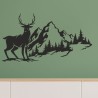 Wandaufkleber Wandtattoo Aufkleber Wand Tattoo Landschaft Berge Alpen Weg Kompass Hirsch Geweih Panorama Wandern Globus Biker