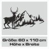 Wandaufkleber Wandtattoo Aufkleber Wand Tattoo Landschaft Berge Alpen Weg Kompass Hirsch Geweih Panorama Wandern Globus Biker