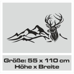 Wandaufkleber Wandtattoo Aufkleber Wand Tattoo Landschaft Berge Alpen Weg Kompass Hirsch Geweih Panorama Wandern Globus Biker