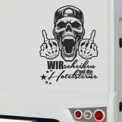 Aufkleber Wohnmobil Wohnwagen Reise Camping Auto Reisemobil Möwe Meer Kompass Globus Strand Palme Urlaub Spruch Familie Zuhause