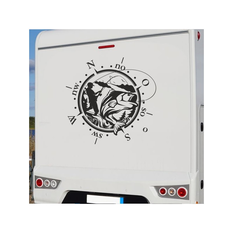 Aufkleber Wohnmobil Wohnwagen Reise Camping Auto Reisemobil Möwe Meer Kompass Globus Strand Palme Urlaub Spruch Familie Zuhause