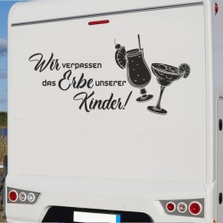 Aufkleber Wohnmobil Wohnwagen Reise Camping Auto Reisemobil Möwe Meer Kompass Globus Strand Palme Urlaub Spruch Familie Zuhause