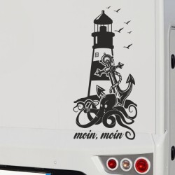 Aufkleber Wohnmobil Wohnwagen Reise Camping Auto Reisemobil Möwe Meer Kompass Globus Strand Palme Urlaub Spruch Familie Zuhause