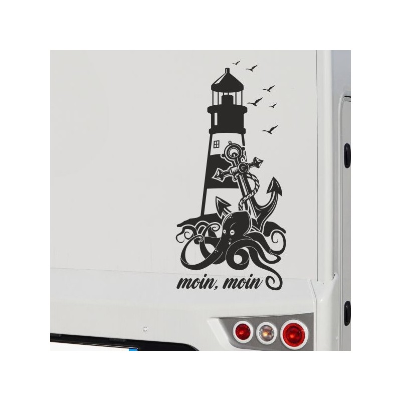 Aufkleber Wohnmobil Wohnwagen Reise Camping Auto Reisemobil Möwe Meer Kompass Globus Strand Palme Urlaub Spruch Familie Zuhause