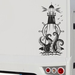 Aufkleber Wohnmobil Wohnwagen Reise Camping Auto Reisemobil Möwe Meer Kompass Globus Strand Palme Urlaub Spruch Familie Zuhause