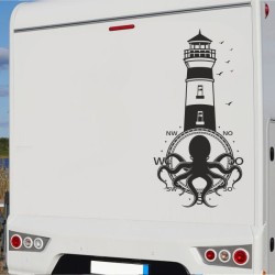 Aufkleber Wohnmobil Wohnwagen Reise Camping Auto Reisemobil Möwe Meer Kompass Globus Strand Palme Urlaub Spruch Familie Zuhause