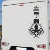 Aufkleber Wohnmobil Wohnwagen Reise Camping Auto Reisemobil Möwe Meer Kompass Globus Strand Palme Urlaub Spruch Familie Zuhause
