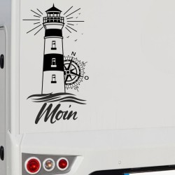 Aufkleber Wohnmobil Wohnwagen Reise Camping Auto Reisemobil Möwe Meer Kompass Globus Strand Palme Urlaub Spruch Familie Zuhause