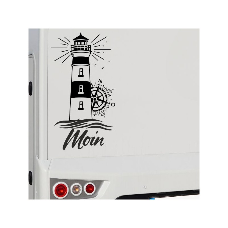 Aufkleber Wohnmobil Wohnwagen Reise Camping Auto Reisemobil Möwe Meer Kompass Globus Strand Palme Urlaub Spruch Familie Zuhause