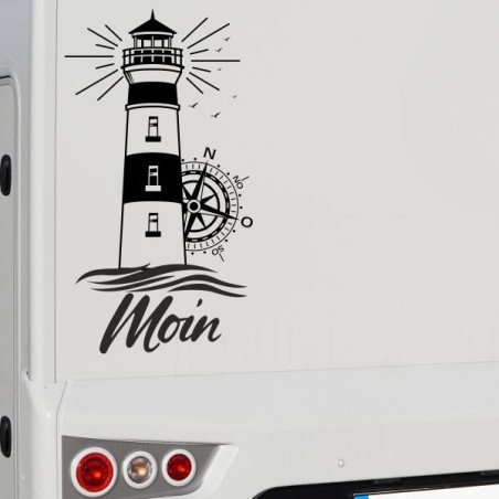 Aufkleber Wohnmobil Wohnwagen Reise Camping Auto Reisemobil Möwe Meer Kompass Globus Strand Palme Urlaub Spruch Familie Zuhause