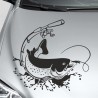 Aufkleber Auto Offroad 4x4 Safari Gelände Allrad Landschaft Hirsch Bär Off Road Safari Berge extreme Hirsch Jäger Angler Kompass