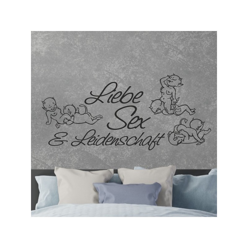 Wandaufkleber Wandtattoo Träume Dreams Traumfänger Feder Teufel Teufelchen Liebe Sex Leidenschaft Schriftzüge Feder Engel