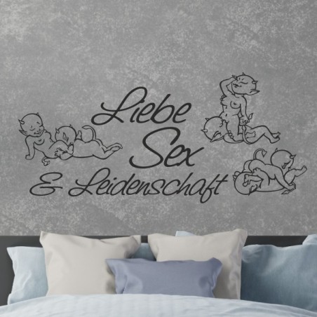 Wandaufkleber Wandtattoo Träume Dreams Traumfänger Feder Teufel Teufelchen Liebe Sex Leidenschaft Schriftzüge Feder Engel