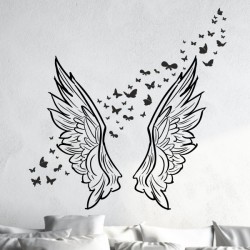 Wandaufkleber Wandtattoo Träume Dreams Traumfänger Feder Teufel Teufelchen Liebe Sex Leidenschaft Schriftzüge Feder Engel