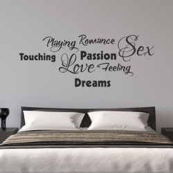 Wandaufkleber Wandtattoo Träume Dreams Traumfänger Feder Teufel Teufelchen Liebe Sex Leidenschaft Schriftzüge Feder Engel