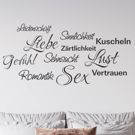 Wandaufkleber Wandtattoo Träume Dreams Traumfänger Feder Teufel Teufelchen Liebe Sex Leidenschaft Schriftzüge Feder Engel