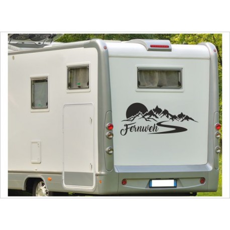 Wohnmobil Aufkleber Fernweh Berge Alpen Sonne Landschaft  Wohnwagen Caravan Camper WOMA
