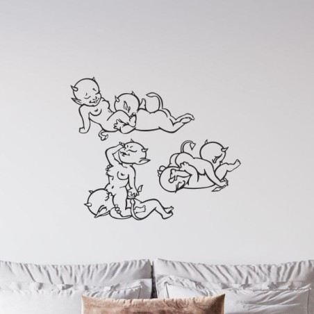 Wandaufkleber Wandtattoo Träume Dreams Traumfänger Feder Teufel Teufelchen Liebe Sex Leidenschaft Schriftzüge Feder Engel