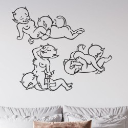 Wandaufkleber Wandtattoo Träume Dreams Traumfänger Feder Teufel Teufelchen Liebe Sex Leidenschaft Schriftzüge Feder Engel