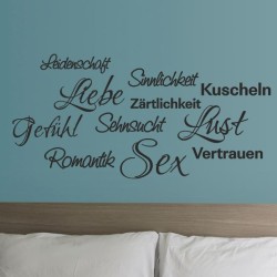 Wandaufkleber Wandtattoo Träume Dreams Traumfänger Feder Teufel Teufelchen Liebe Sex Leidenschaft Schriftzüge Feder Engel
