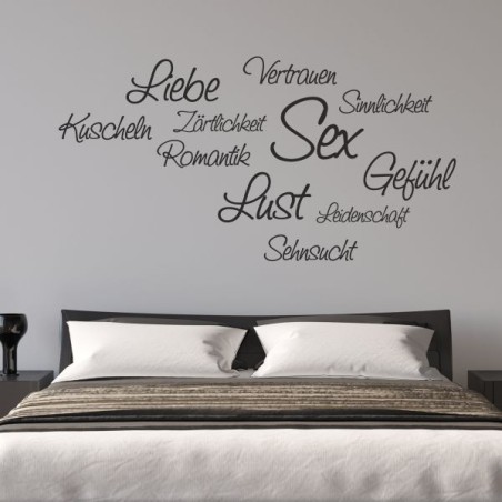 Wandaufkleber Wandtattoo Träume Dreams Traumfänger Feder Teufel Teufelchen Liebe Sex Leidenschaft Schriftzüge Feder Engel