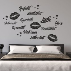 Wandaufkleber Wandtattoo Träume Dreams Traumfänger Feder Teufel Teufelchen Liebe Sex Leidenschaft Schriftzüge Feder Engel