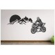 Wohnzimmer Landschaft Berge Alpen Sonne Motorrad Race Bike  Aufkleber Dekor Wandtattoo Wandaufkleber