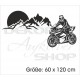 Wohnzimmer Landschaft Berge Alpen Sonne Motorrad Race Bike  Aufkleber Dekor Wandtattoo Wandaufkleber