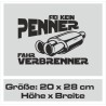 Aufkleber Auto Car Style Tattoo Fun Spruch Verbrenner Penner Kolben Diesel Benzin - kein Strom Elektro - E