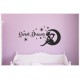 Kinder Wandaufkleber  Wandtattoo Aufkleber Fee Elfe Mond Sterne Sweet Dreams Mädchen Girl  Wandtattoo