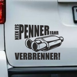 Aufkleber Auto Car Style Tattoo Fun Spruch Verbrenner Penner Kolben Diesel Benzin - kein Strom Elektro - E