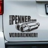 Aufkleber Auto Car Style Tattoo Fun Spruch Verbrenner Penner Kolben Diesel Benzin - kein Strom Elektro - E