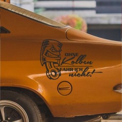Aufkleber Auto Car Style Tattoo Fun Spruch Verbrenner Penner Kolben Diesel Benzin - kein Strom Elektro - E