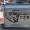 Aufkleber Auto Car Style Tattoo Fun Spruch Verbrenner Penner Kolben Diesel Benzin - kein Strom Elektro - E