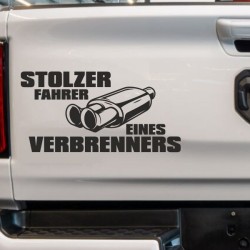 Aufkleber Auto Car Style Tattoo Fun Spruch Verbrenner Penner Kolben Diesel Benzin - kein Strom Elektro - E
