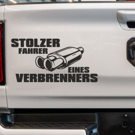Aufkleber Auto Car Style Tattoo Fun Spruch Verbrenner Penner Kolben Diesel Benzin - kein Strom Elektro - E