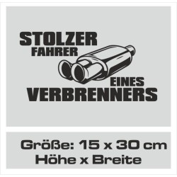 Aufkleber Auto Car Style Tattoo Fun Spruch Verbrenner Penner Kolben Diesel Benzin - kein Strom Elektro - E