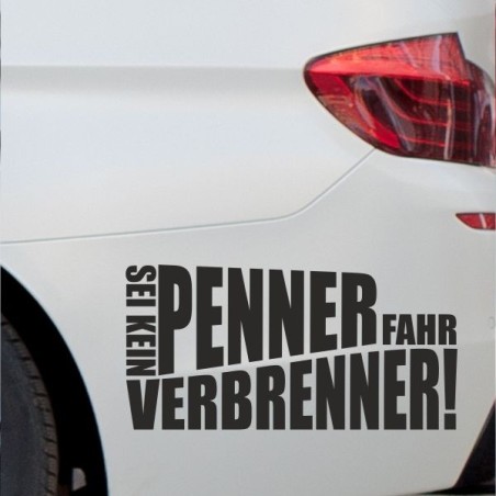 Aufkleber Auto Car Style Tattoo Fun Spruch Verbrenner Penner Kolben Diesel Benzin - kein Strom Elektro - E