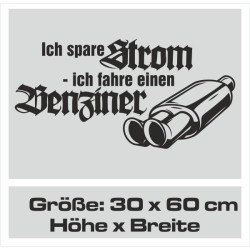 Aufkleber Auto Car Style Tattoo Fun Spruch Verbrenner Penner Kolben Diesel Benzin - kein Strom Elektro - E
